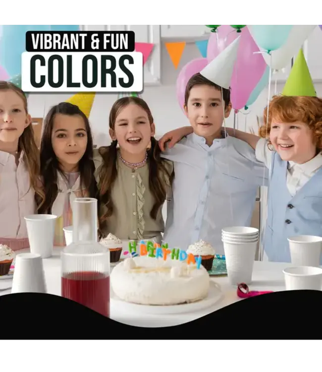 CROWN DISPLAY 18 oz. White Plastic Cups - 50 Ct.