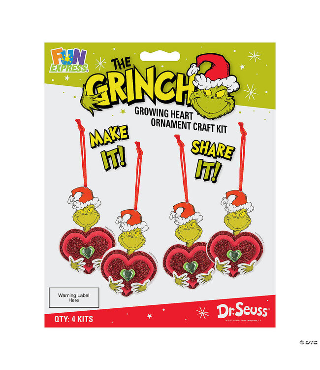 GRINCH Dr. Seuss™ The Grinch Growing Heart Ornament Craft Kit - 4 Count