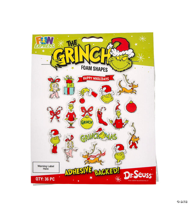 GRINCH Dr. Seuss™ The Grinch Self-Adhesive Foam Shapes - 36 Count