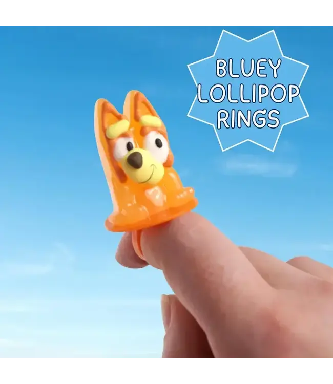 NEEDZO INC Bluey Lollipop Rings, Individually Wrapped Suckers, 18 Count