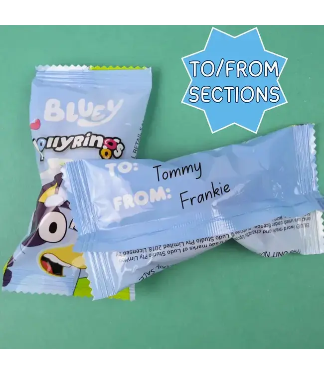 NEEDZO INC Bluey Lollipop Rings, Individually Wrapped Suckers, 18 Count