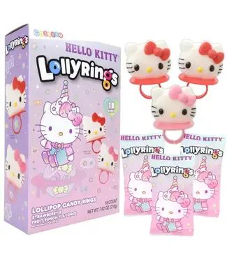NEEDZO INC Hello Kitty Lollipop Rings, Individually Wrapped, 18 Count