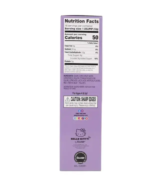NEEDZO INC Hello Kitty Lollipop Rings, Individually Wrapped, 18 Count