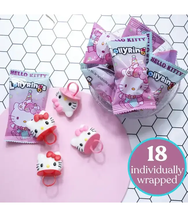 NEEDZO INC Hello Kitty Lollipop Rings, Individually Wrapped, 18 Count