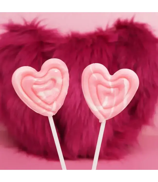 NEEDZO INC Box of Swirl Heart Lollipops, Individually Wrapped, 24 Count