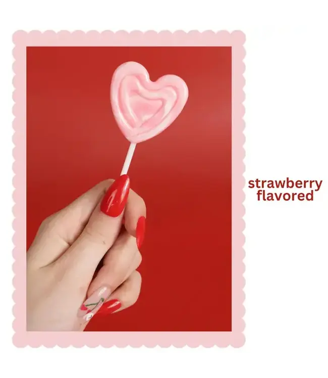NEEDZO INC Box of Swirl Heart Lollipops, Individually Wrapped, 24 Count