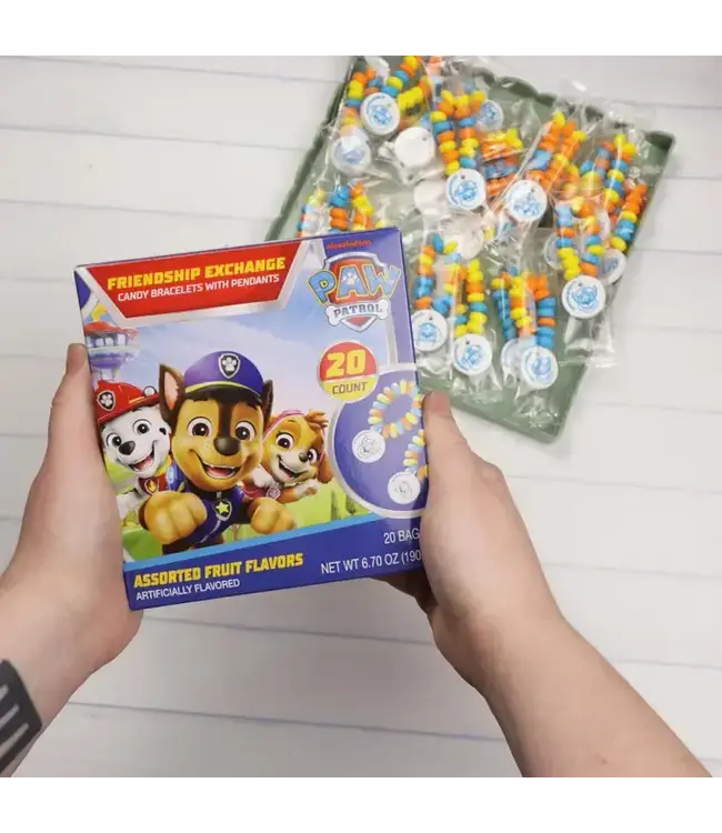 NEEDZO INC Paw Patrol Candy Bracelets, Valentine's Exchange, 20 Count