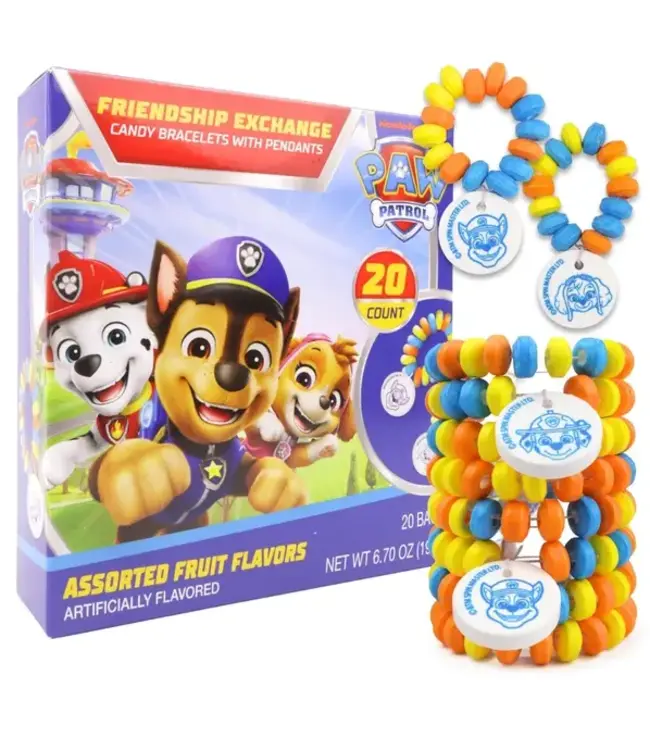 NEEDZO INC Paw Patrol Candy Bracelets, Valentine's Exchange, 20 Count