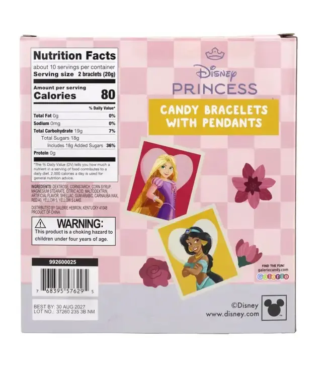 NEEDZO INC Disney Princess Candy Bracelets - 20 Ct