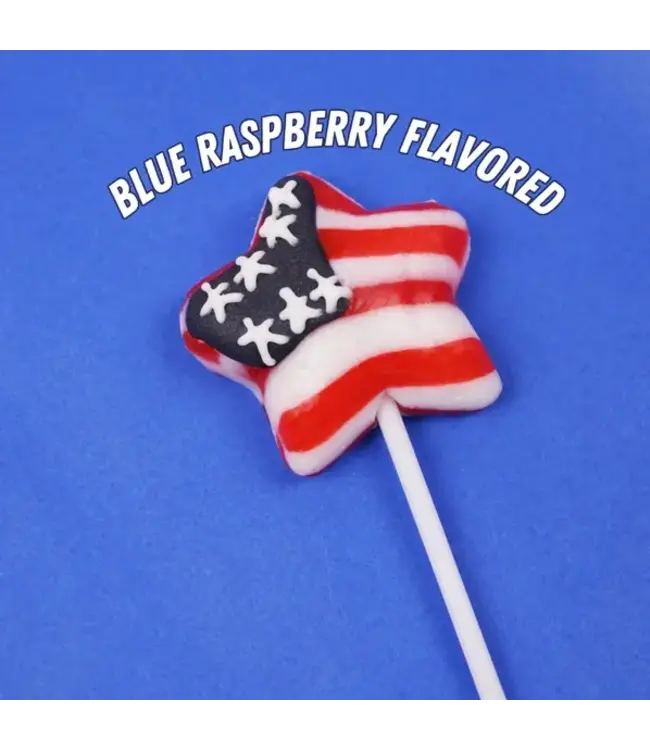 NEEDZO INC Box of American Flag Star Suckers, Individually Wrapped, 12