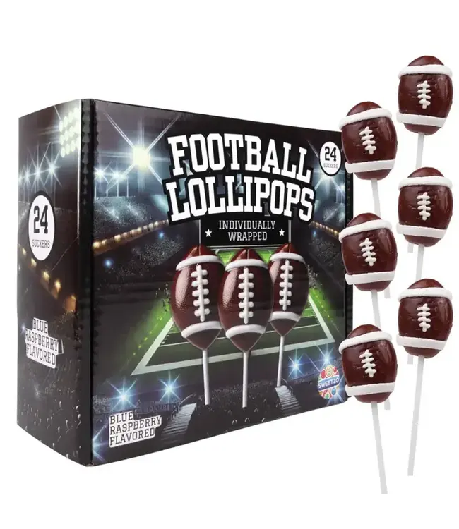 NEEDZO INC Box of Individually Wrapped Football Shaped Lollipops, 24 Ct