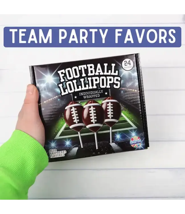 NEEDZO INC Box of Individually Wrapped Football Shaped Lollipops, 24 Ct