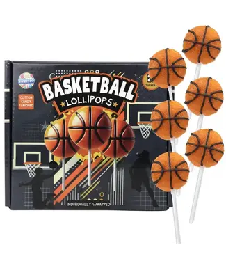 NEEDZO INC Box of Basketball Lollipops, Individually Wrapped, 24 Count