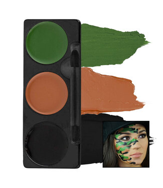 MEHRON Tri-Color Makeup Palette Camouflage