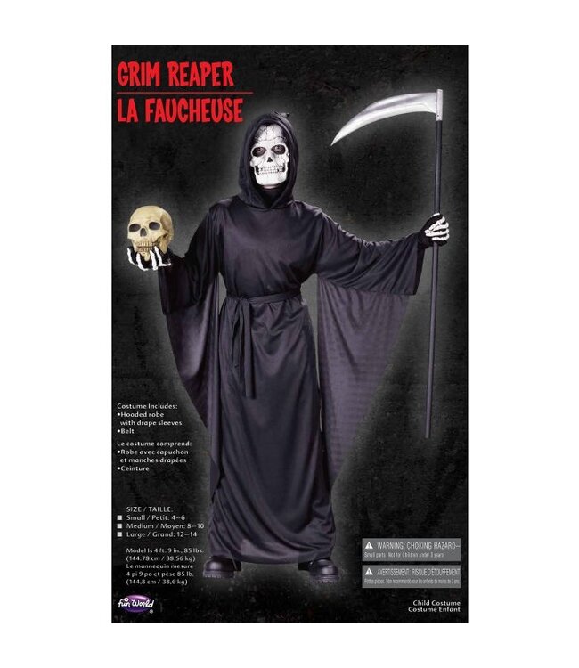 Fun World GRIM REAPER ROBE MED 8-10