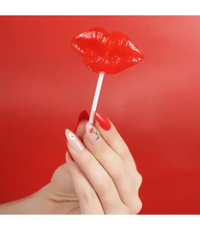 NEEDZO INC Pucker Lips Lollipops, Individually Wrapped Suckers, 24 Ct