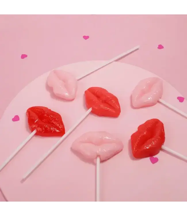 NEEDZO INC Pucker Lips Lollipops, Individually Wrapped Suckers, 24 Ct