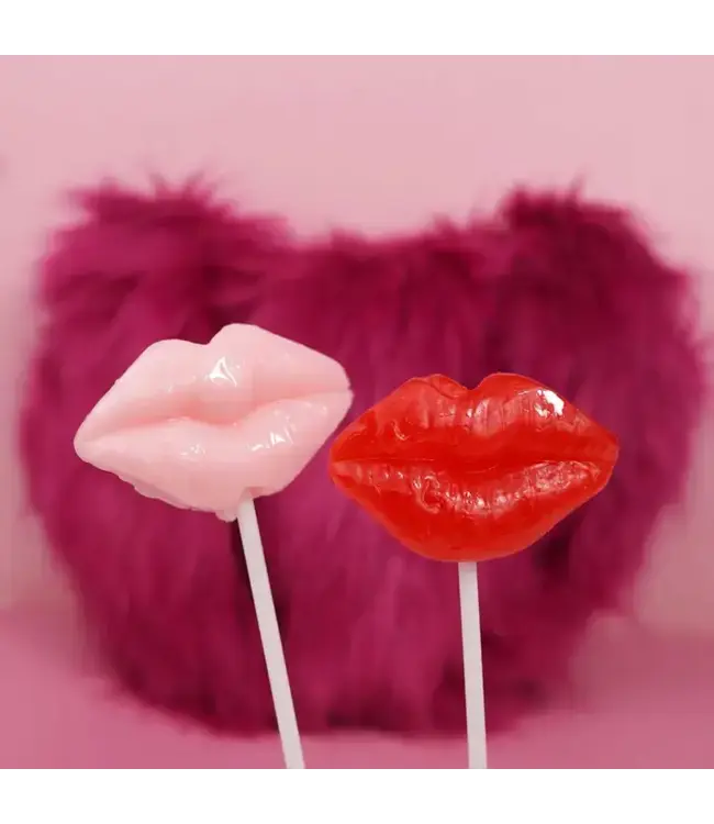 NEEDZO INC Pucker Lips Lollipops, Individually Wrapped Suckers, 24 Ct