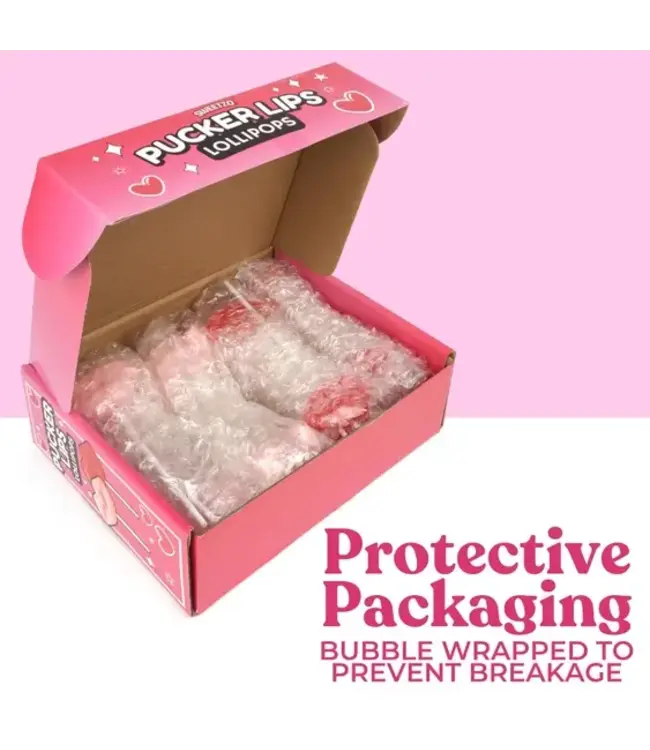 NEEDZO INC Pucker Lips Lollipops, Individually Wrapped Suckers, 24 Ct