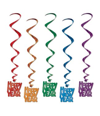 BEISTLE Happy New Year Whirls - Multi Colors - 5 Count