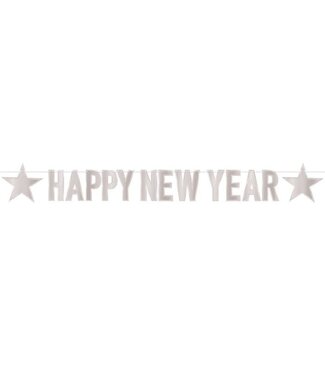 BEISTLE Foil Happy New Year Streamer - Silver