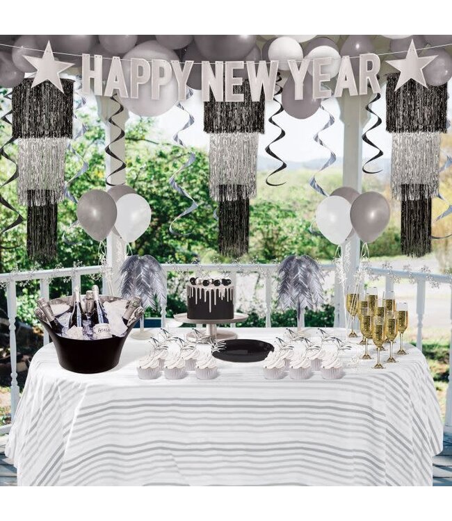 BEISTLE Foil Happy New Year Streamer - Silver