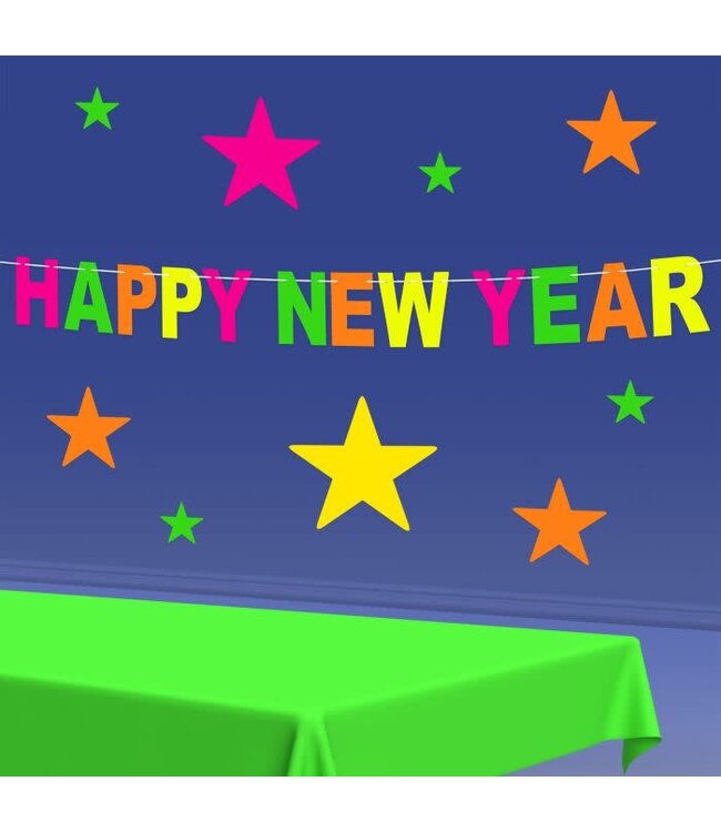 BEISTLE Neon Happy New Year Streamer - 8 Foot