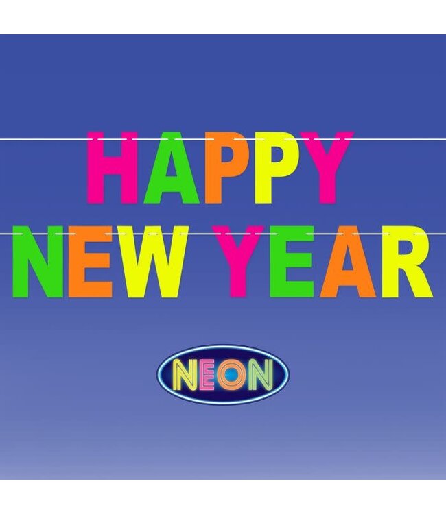 BEISTLE Neon Happy New Year Streamer - 8 Foot