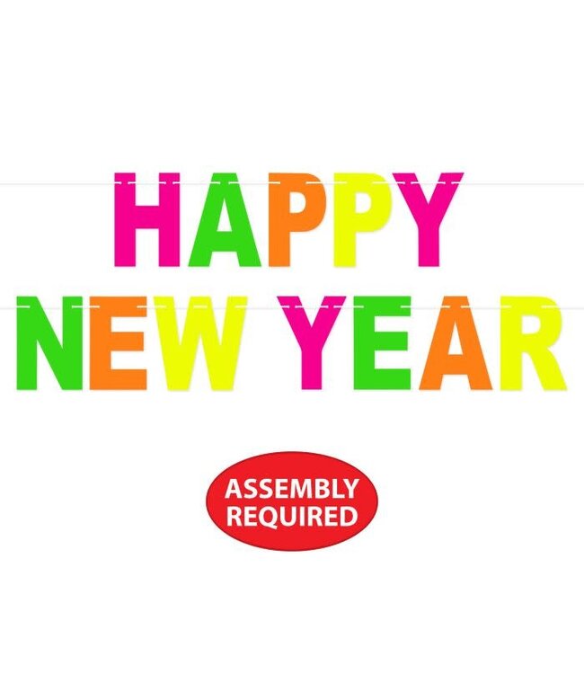 BEISTLE Neon Happy New Year Streamer - 8 Foot