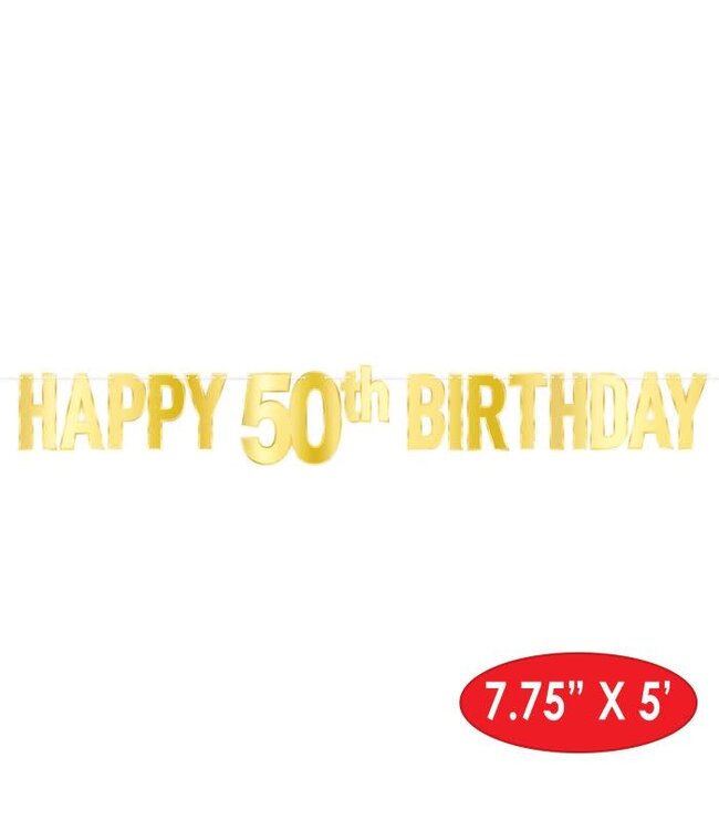 BEISTLE Foil Happy "50th" Birthday Streamer
