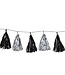 BEISTLE Metallic Tassel Garland - Black & Silver - 8 Foot