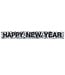 BEISTLE Metallic Happy New Year Fringe Banner - Silver - 5 Foot