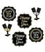 BEISTLE Happy New Year Cutouts - Black - Silver - Gold - 6 Count