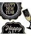 BEISTLE Happy New Year Cutouts - Black - Silver - Gold - 6 Count
