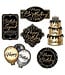 BEISTLE Happy Birthday Cutouts - 6 Count - Black - Gold - Silver