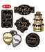 BEISTLE Happy Birthday Cutouts - 6 Count - Black - Gold - Silver