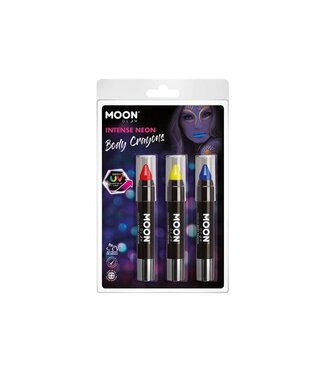 Moon Products Red, Yellow, Blue - Neon UV Body Crayon