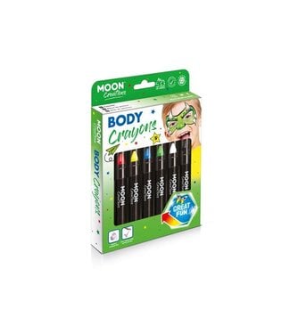 Moon Products 6CT BODY CRAYONS PRIMARY COLORS