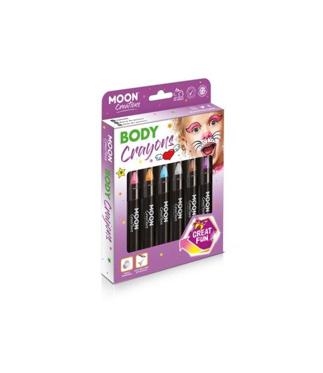 Moon Products 6CT BODY CRAYONS ADVENTURE COLORS