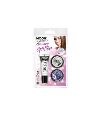 Moon Products Fix Gel, White, Purple - Iridescent Chunky Glitter
