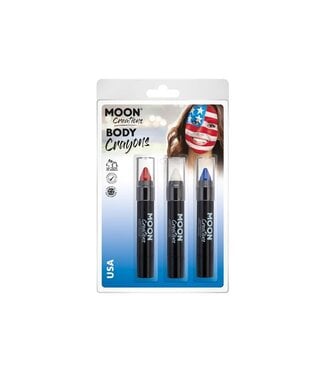 MOON CREATIONS Red, White, Dark Blue – Face & Body Crayon