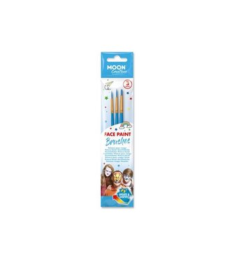 Moon Products Face Paint Brushes Blue – 3 Pack