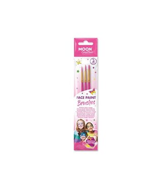 Moon Products Face Paint Brushes Pink – 3 Pack