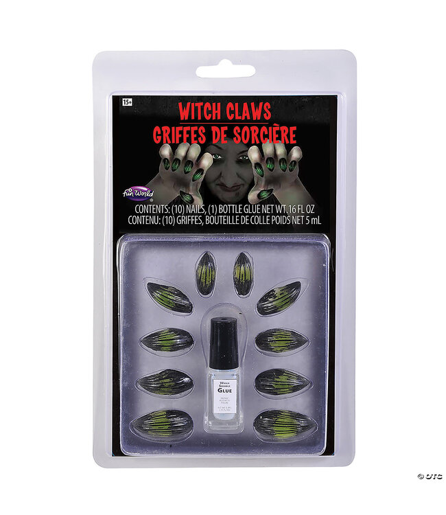 Fun World Glow in the Dark Claw Nail Set