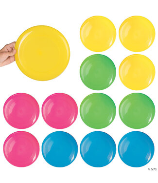 FUN EXPRESS Vinyl Bright Color Flying Discs - 12 Count
