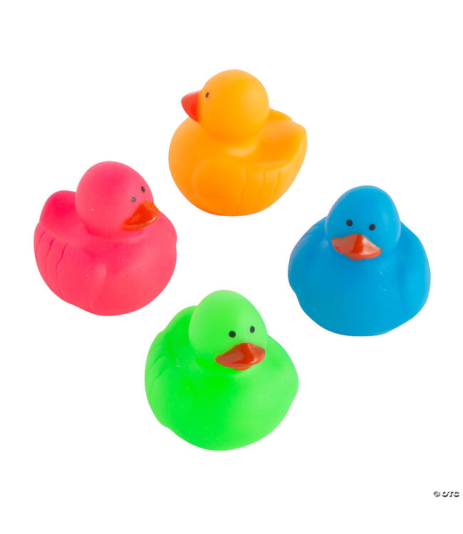 FUN EXPRESS Mini Neon Rubber Duckies -8 Count