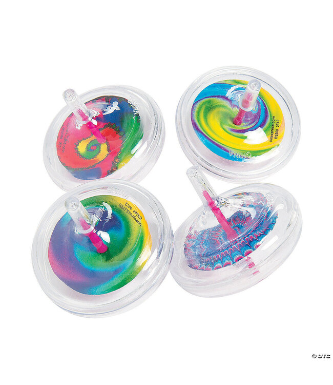 FUN EXPRESS Plastic Swirl Spin Tops - 10 Count
