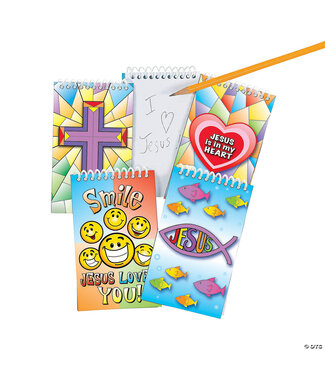 FUN EXPRESS Paper Religious Spiral Notepads -8 Count