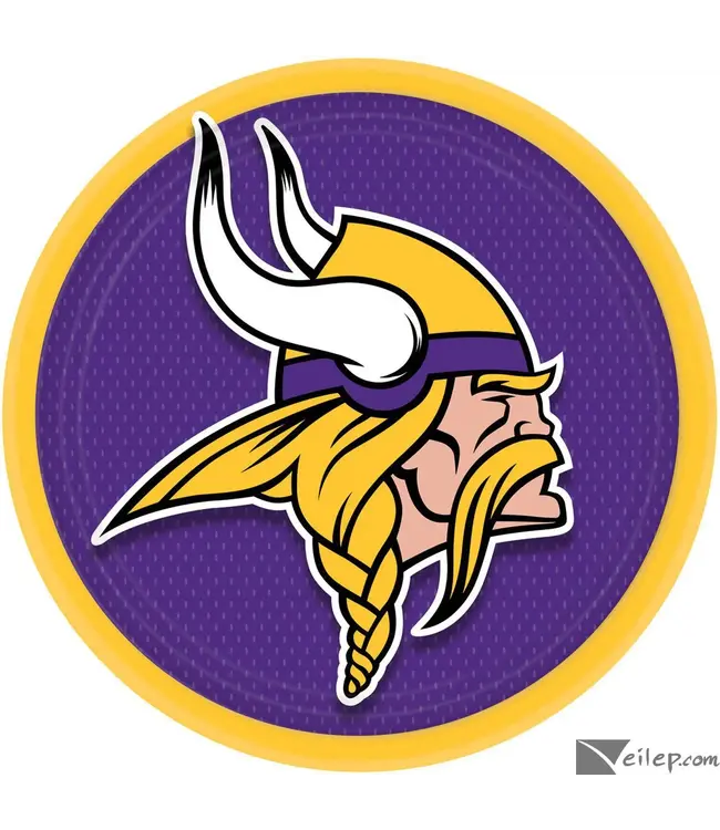 Minnesota Vikings 9in Plates - 8 Count