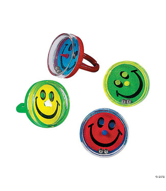 FUN EXPRESS Plastic Smile Face Pill Puzzle Rings - 12 Count